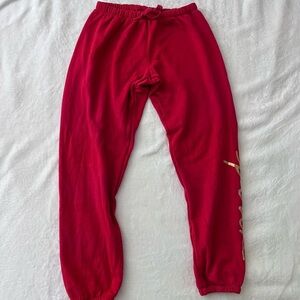 PINK Victoria's Secret Red Joggers